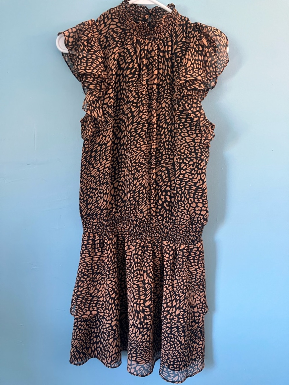 1. State Black and Tan Printed Mini Dress